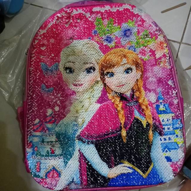 [BISA COD] Tas Sekolah Anak TK Sequin 2 Motif / Tas Ransel Usap 2 Motif