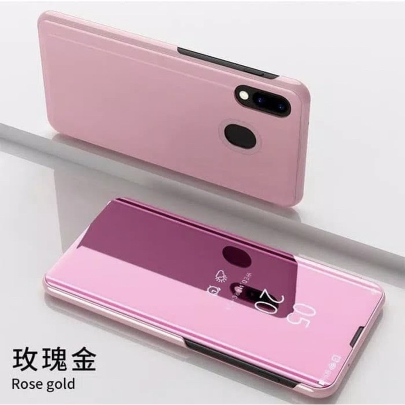 FLIP COVER  XIAOMI REDMI 9 BIASA SMART CLEAR VIEW TRANSFARAN STANDING