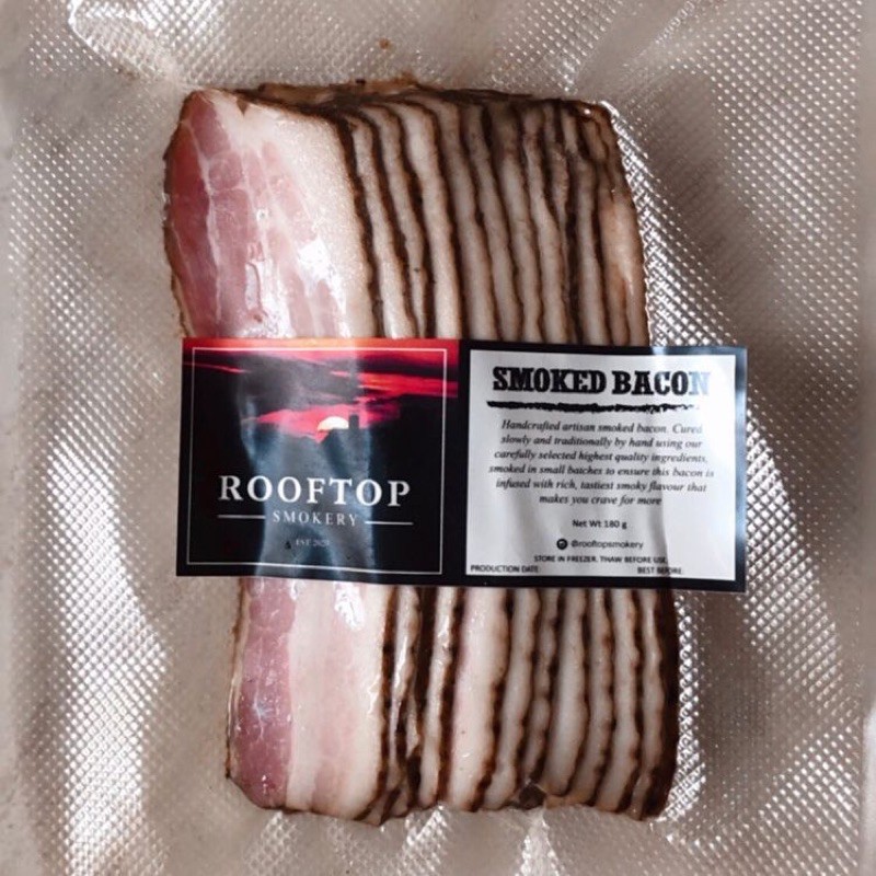 

Rooftop Smokery Natural High Quality Smoked Bacon Pork HomeMade