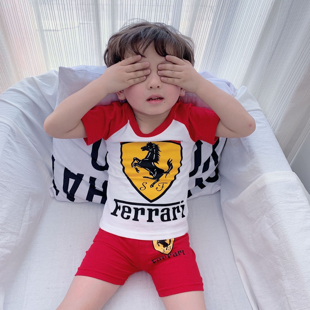 Baju Bayi Ferrari Setelan Tidur Baju Tidur Baju Main Anak Menarik Tampan Lengan Pendek Dan Celana Tidur Kartun impor