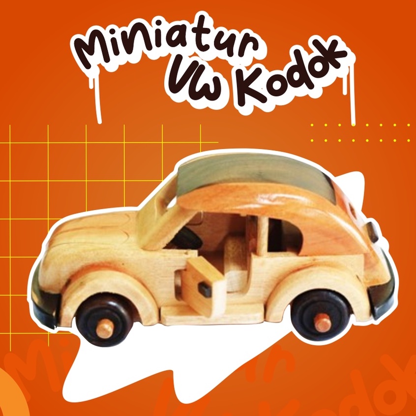 Ukuran Kecil Souvenir Murah VW Kodok Hiasan Miniatur Pajangan Meja Koleksi Mobil VW Kayu