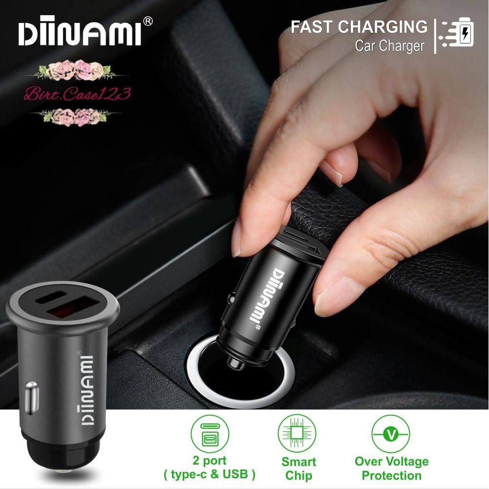 BM078 Saver Cashan mobil original DIINAMI C17 dual usb qualcom 6A Samsung oppo xiaomi iPhone Vivo BC2954