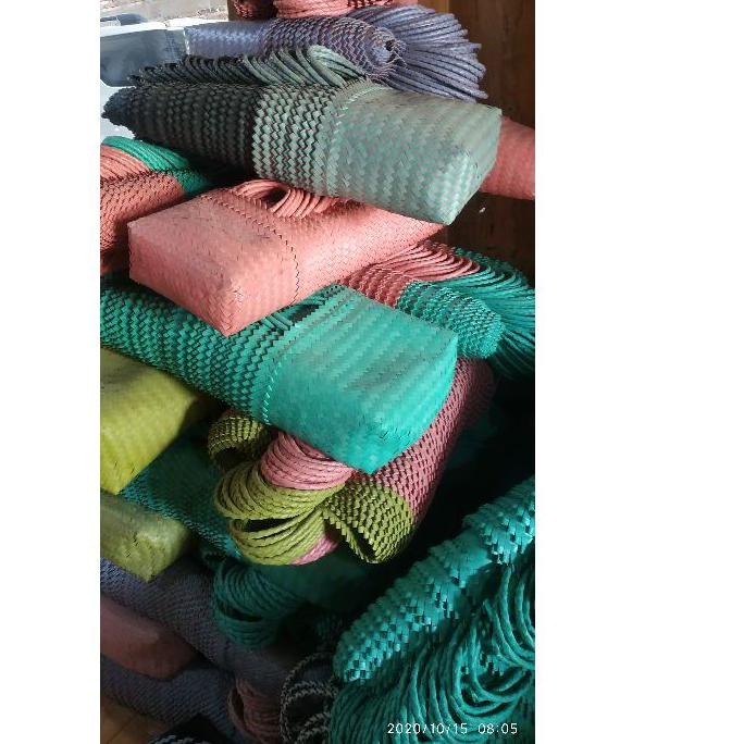TERLARIS BRANDS FESTIVAL Tas Anyaman Plastik LURIK  POLOS TANGGUNG untuk Belanja Pasar Berkat Souven