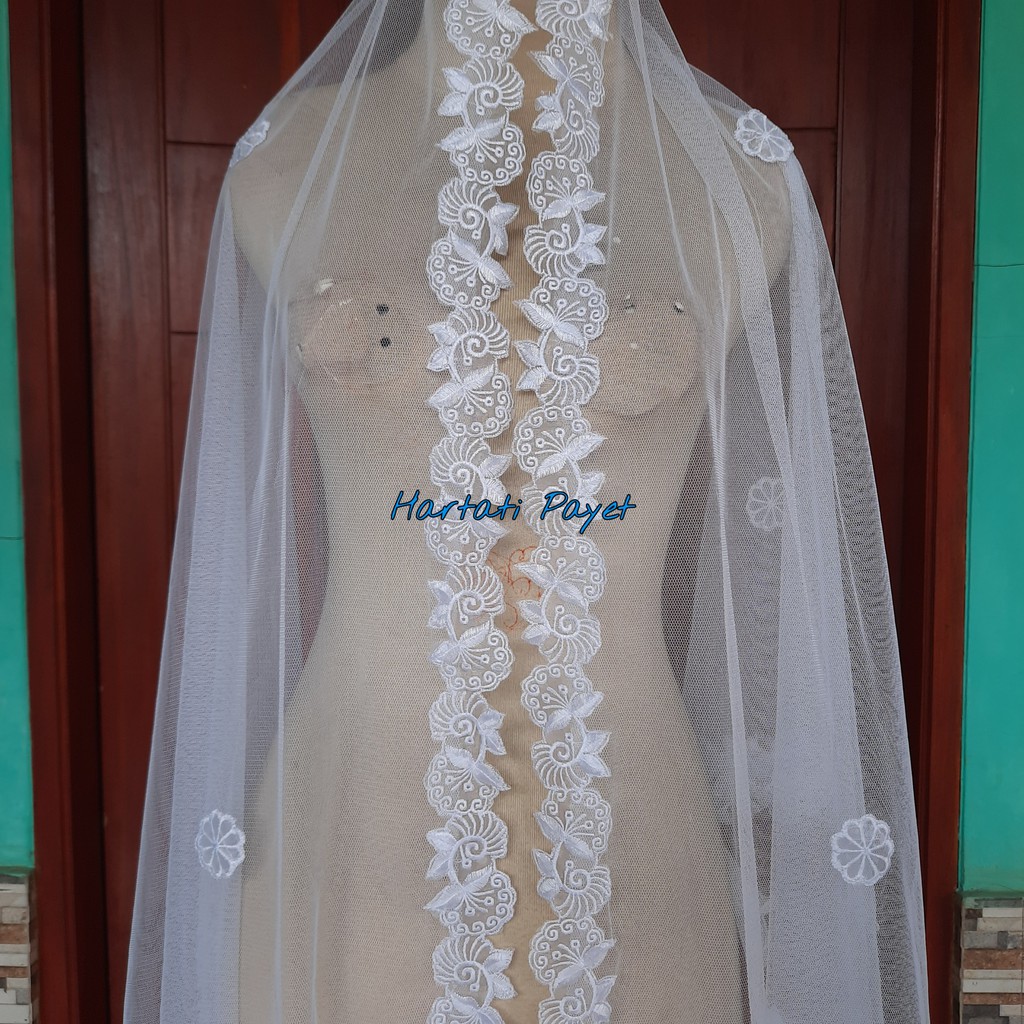 Slayer Pengantin Bordir / Selendang Akad Nikah / Hijab