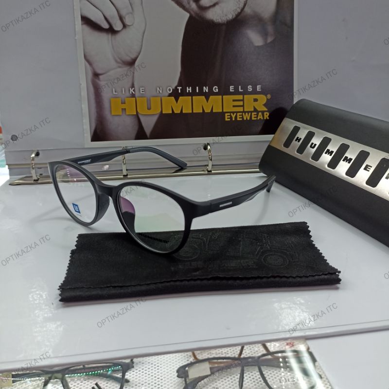 FRAME HUMMER EYEWEAR ORIGINAL BRAND LIKE NOTHING ELSE PRIA DAN WANITA LENSA BLUECROMIC+FREE KAOS HUM