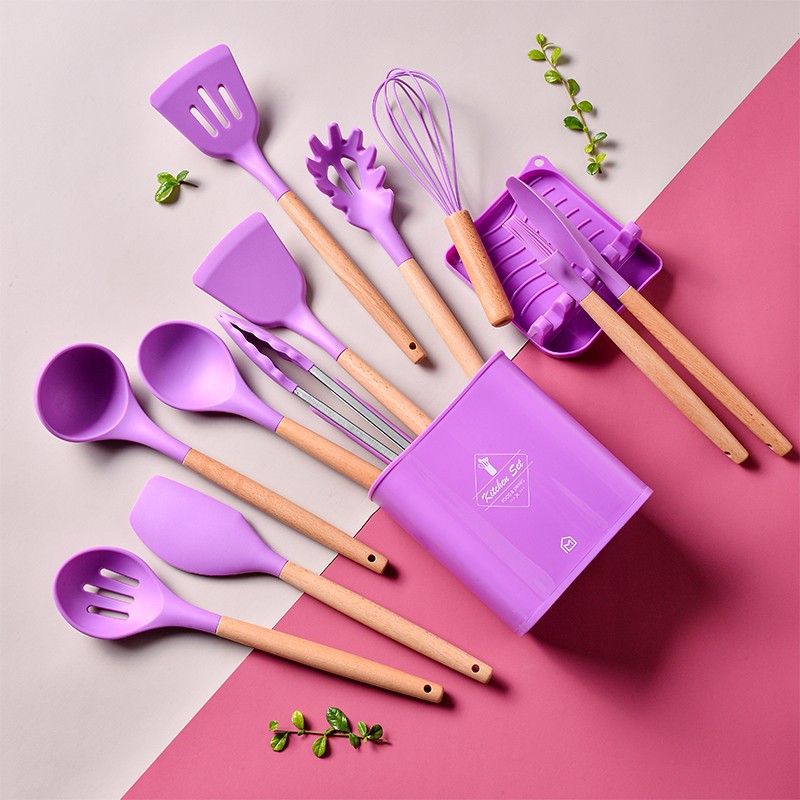 SET Peralatan Memasak SPATULA PREMIUM Utensil 13 Pcs Alat Masak Dapur Silicone Tahan Panas