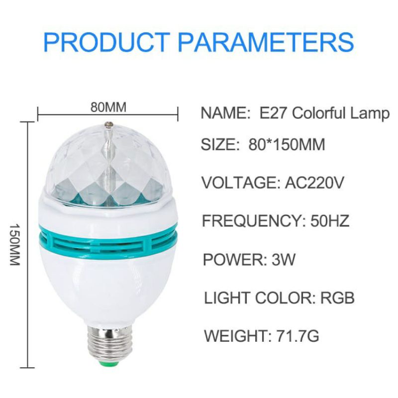 Lampu led hias panggung warna warni disko rgb lampu putar pelangi 17an agustusan