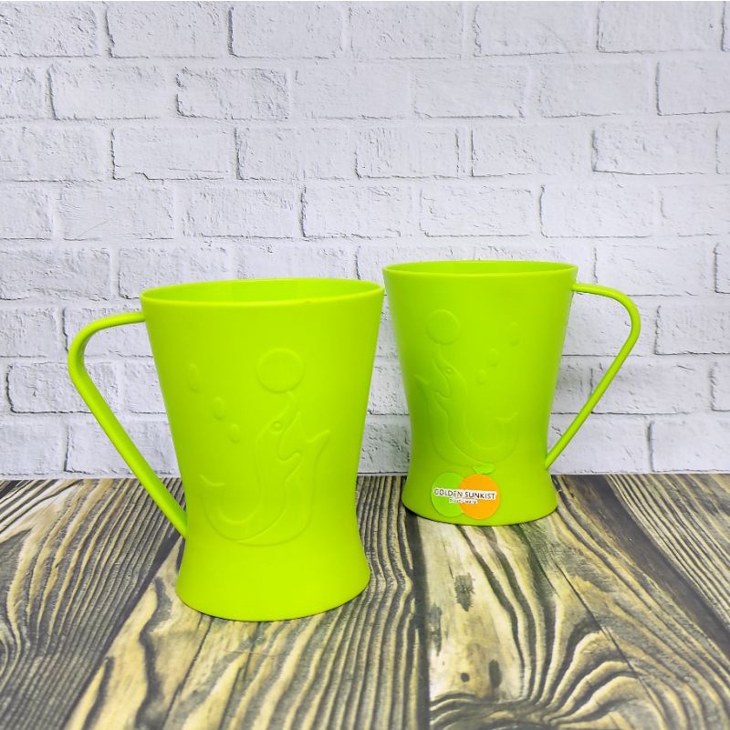 GELAS PLASTIK / GLASS / MUG HIJAU MOK7030H GOLDEN SUNKIST 009347