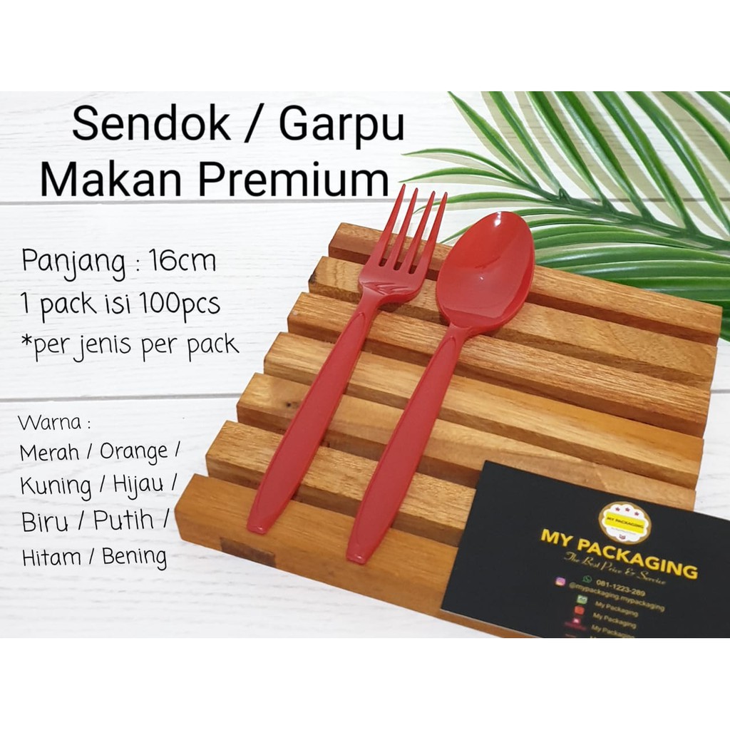 Spoon / Sendok Makan Plastik PREMIUM warna (isi 100pcs)