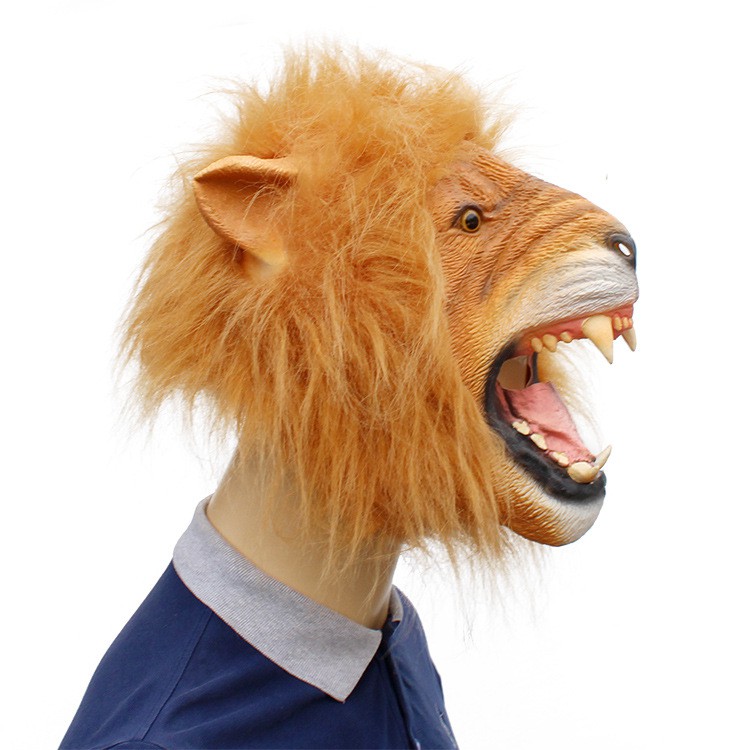 TOL-23 topeng latex karet lion singa animal head mainan prank halloween