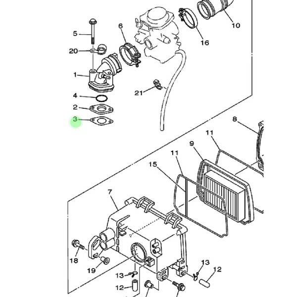 PAKING PERPAK KERTAS INTEK INTAKE MANIFOLD MANIPUL NOUVO MIO SPORTY SMILE SOUL FINO ORIGINAL YGP 5MX-E3556-01