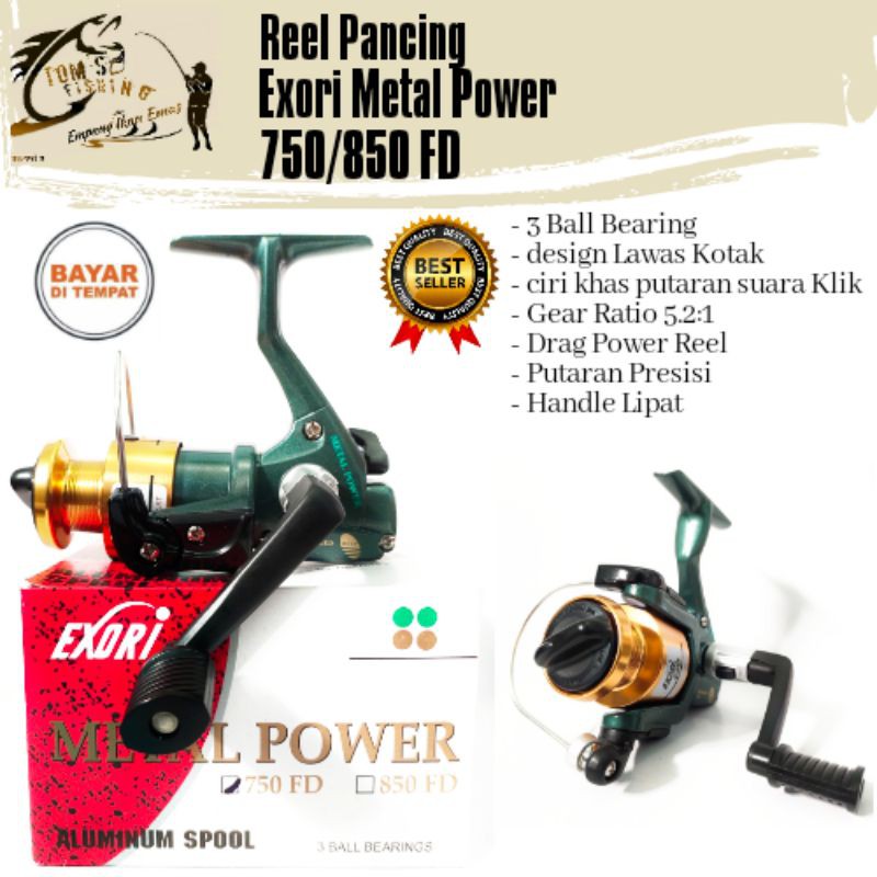 Reel Exori Metal Power 750 FD Spool Alumium Murah