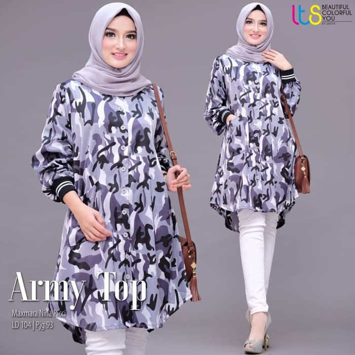Tunik Army Top Ori Lts By Shofiya