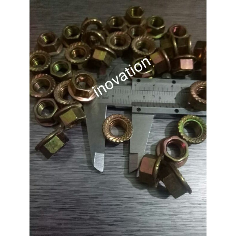 (Isi 50pcs) MUR TOPI M10 / MUR TOPI KUNCI 14 / MUR FLANGE M10