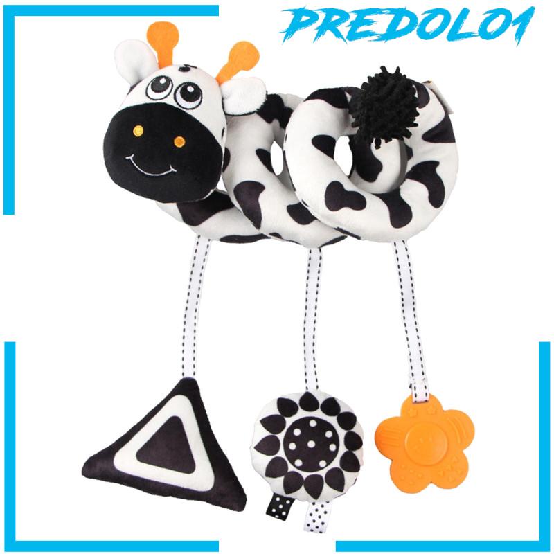 (Predolo1) Mainan Rattle Spiral Bentuk Sapi Untuk Stroller / Car Seat Bayi