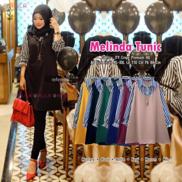 TUNIK // MELINDA TUNIK BY ALILA // TUNIK BAHAN ITY CREPE PREMIUM