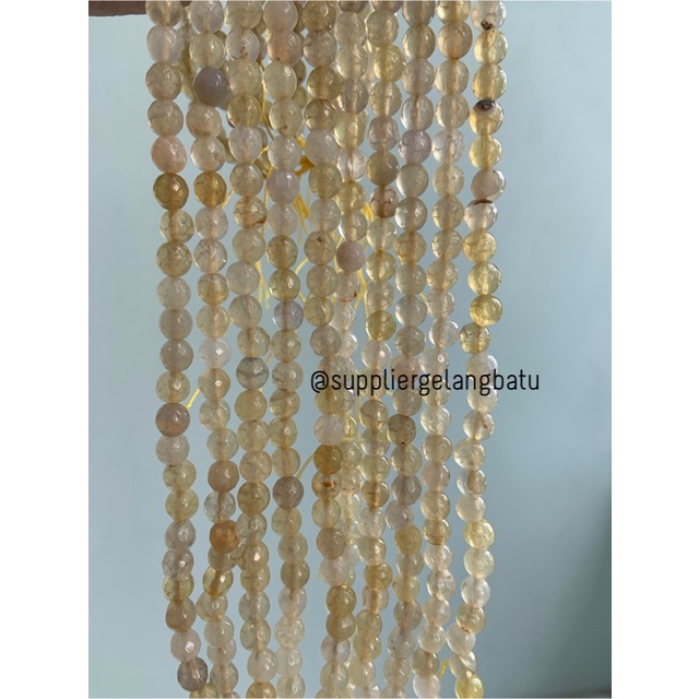 bahan soft yellow agate cutting 6mm natural corak akik alam faceted