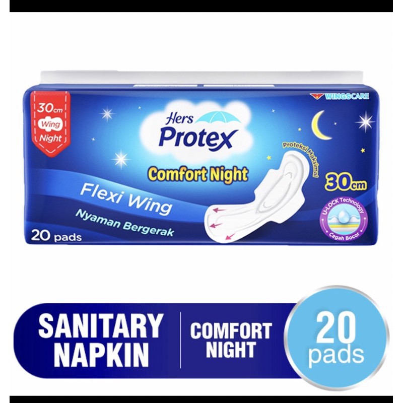 Hers Protex Comfort Night Flexi Wing 30cm