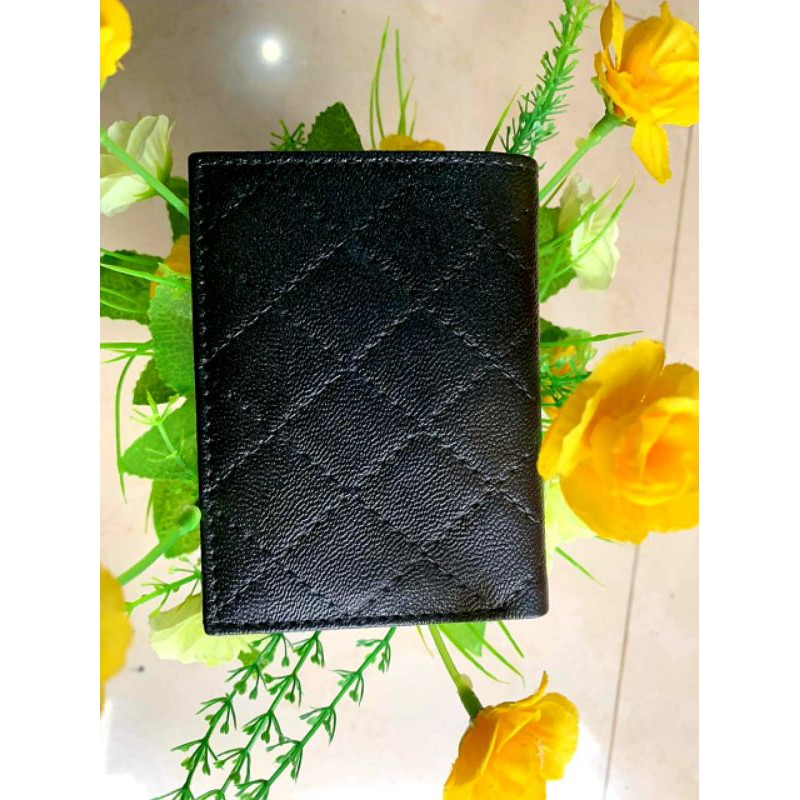 Dompet Kartu 18 in 1 Card Holder + slot uang kulit sintetis MODEL JAHIT KETUPAT