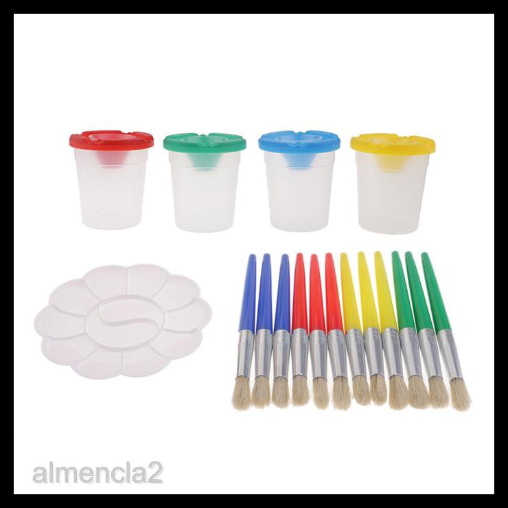 

Ready Almencla2 17Pcs/Set Cup Cat Anti Tumpahpalet Untuk Melukis Anak Diy