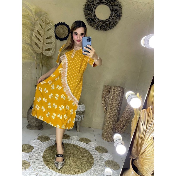 DASTER ARAB ZEMA | RAYON SUPER GRADE A | RESLETING DEPAN BUSUI | RENDA MILO-Pita kuning