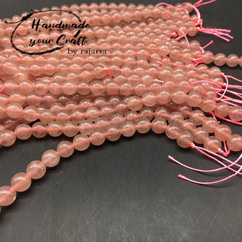 1 Strands Strawberry Quartz Beads Stone Batu Alam