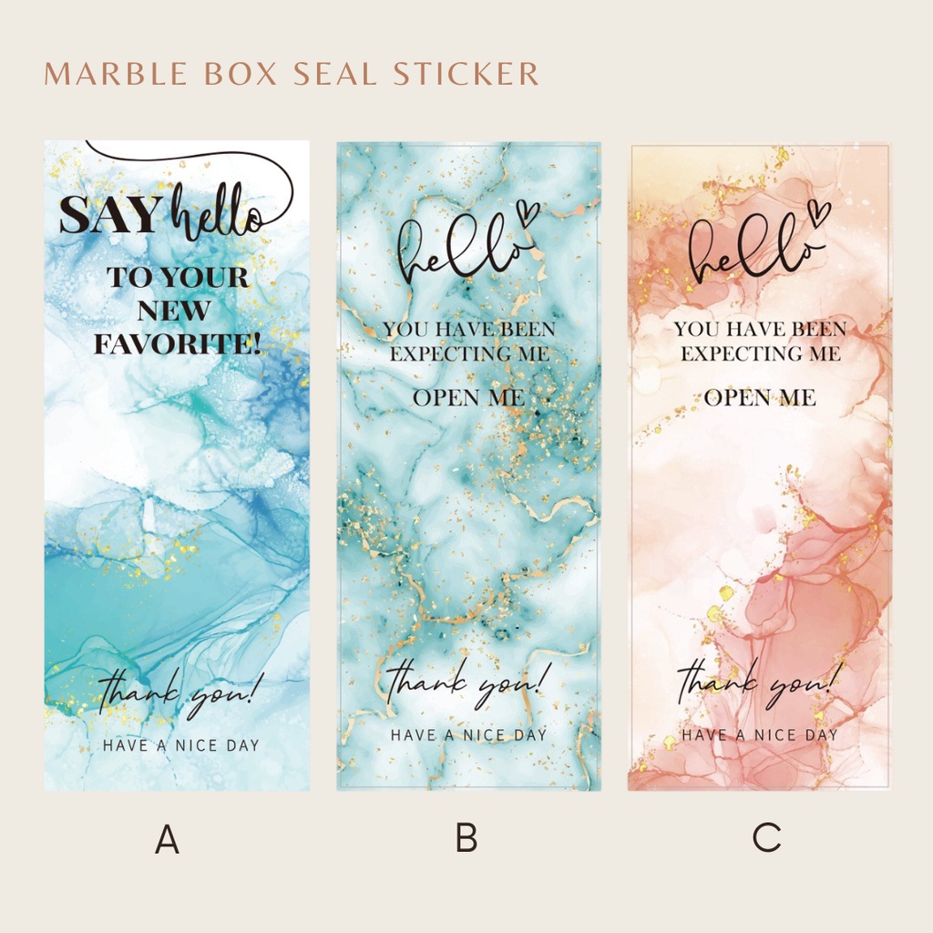

RUMAH KRAVE - Marble Marmer Seal Box Sticker Segel Packaging Stiker