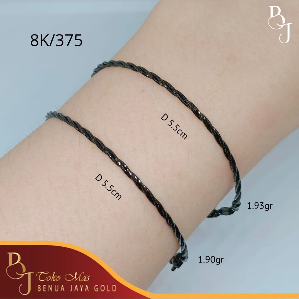 Gelang Choker Lilit Emas Hitam 8K/375