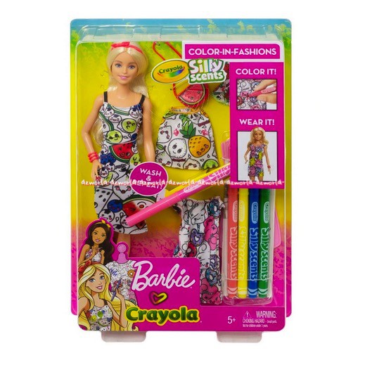 Barbie Crayola Silly Scents Color In Fashions Mewarnai Baju Boneka Berbi