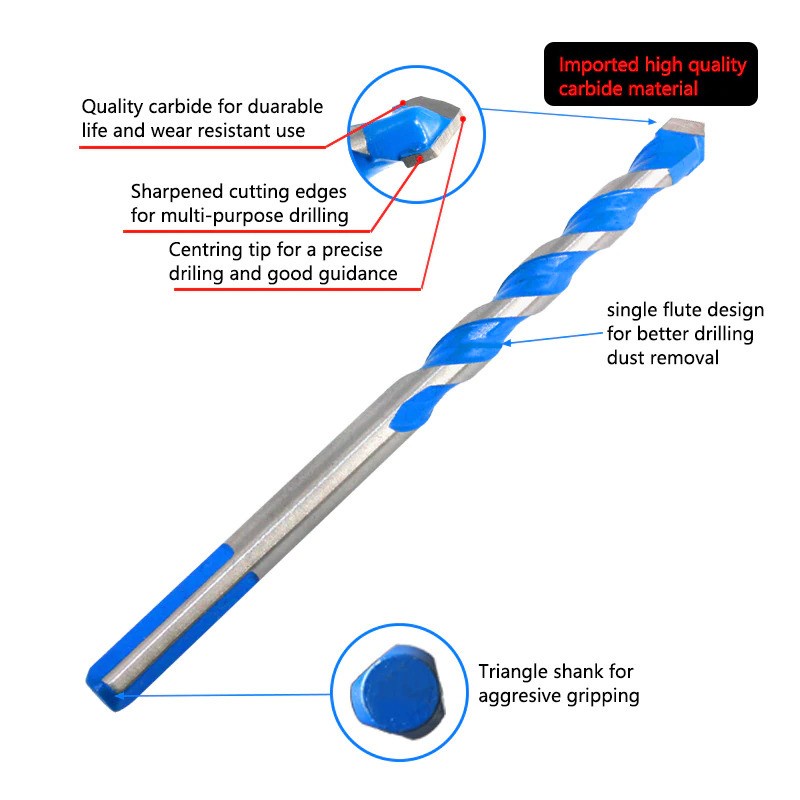 Mata Bor Triangle Bits Stainless Steel - L2075