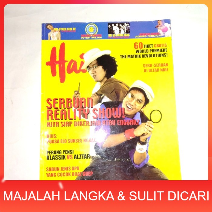 majalah HAI No.44 Nov 2003 Cover DESTA & ARI DAGIENKZ Langka