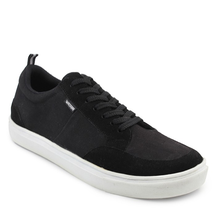 Sepatu Casual Sneakers Pria Walkers Derby Hitam Kuliah Santai Pria