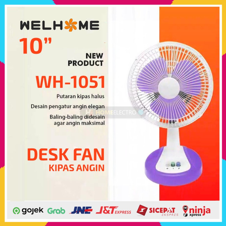 Kipas Angin Meja Desk Fan Welhome WH-1051 - 10 Inch