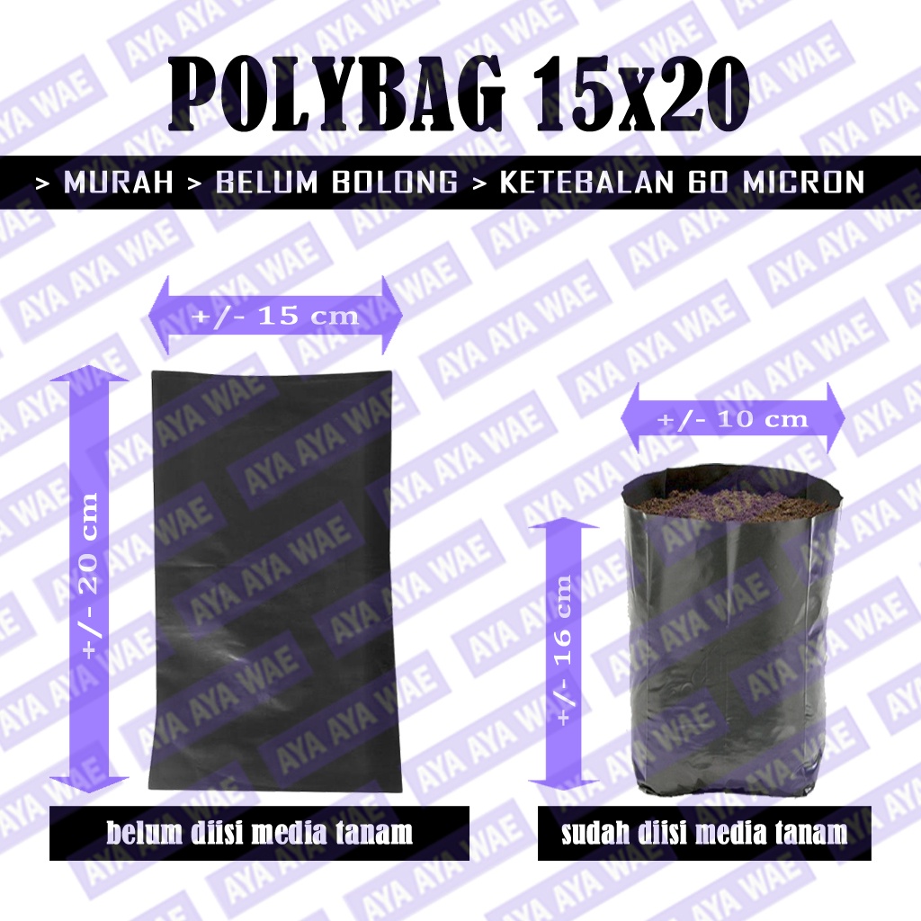 1pc Polybag TL 15x20 Polybag / Kantong Tanaman 15 x 20