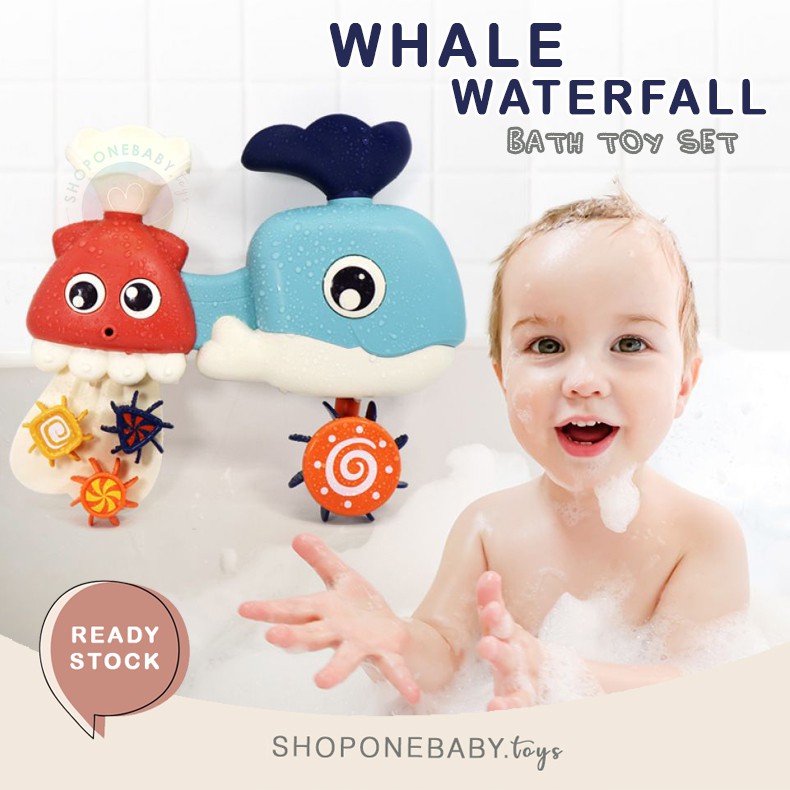 whale waterfall bath toy