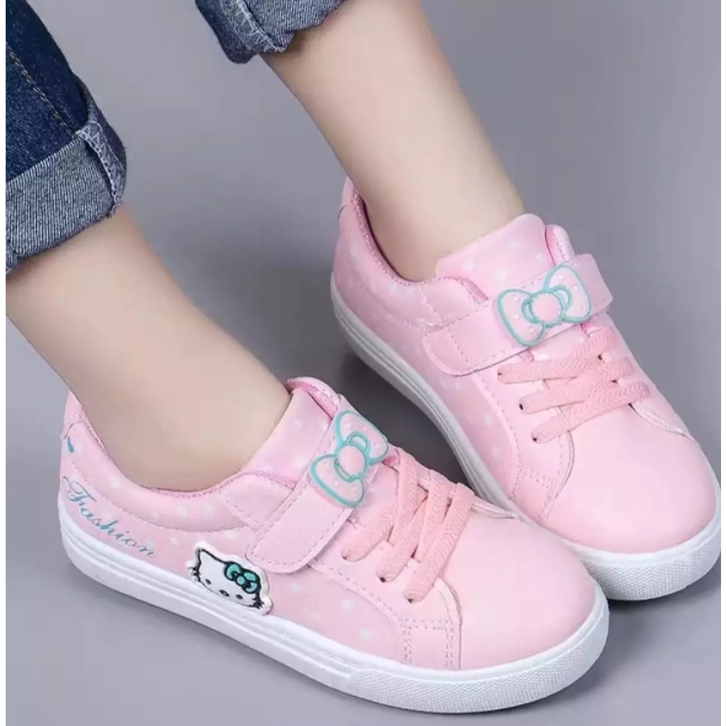 Sepatu Sneakers Anak Perempuan Murah Motif Hello Kitty Lucu dan Berkualitas 26-35 Umur 3-10 Tahun