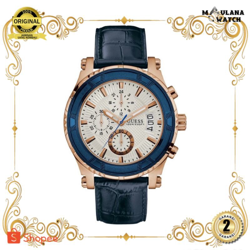 JAM TANGAN PRIA WANITA | RANTAI | KULIT | KARET | MURAH | PRIA GUESS W0673G6 ORIGINAL