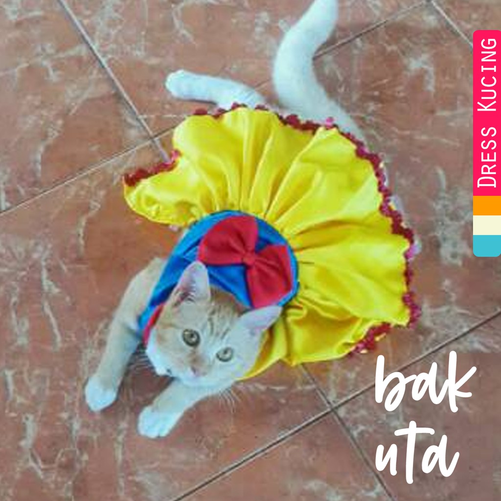 Baju kucing Snow White untuk kucing &amp; anjing /Jual Baju Kucing Terlengkap &amp; Berkualitas size S-XL