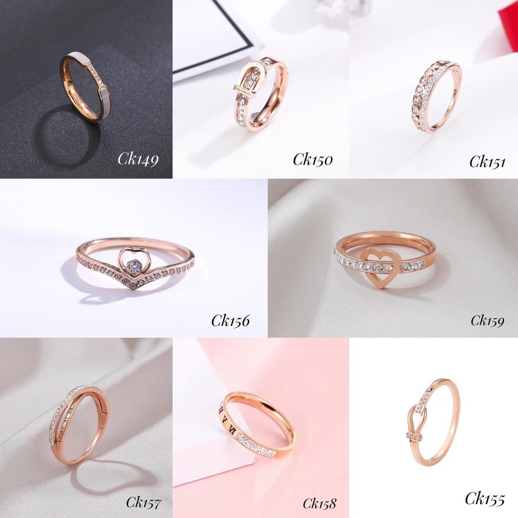 Cincin Korea Bahan titanium ASLI Import cocok untuk pesta ,hadiah atau pakai sehari hari Mix01