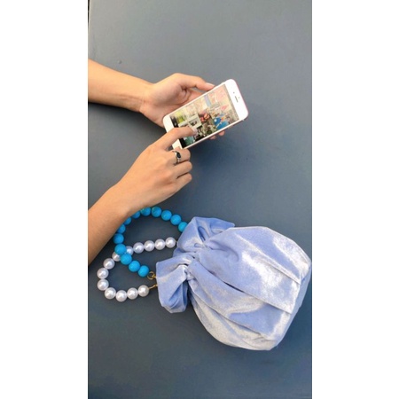 Manikku - Bag velvet, tas kain bludru dan manik