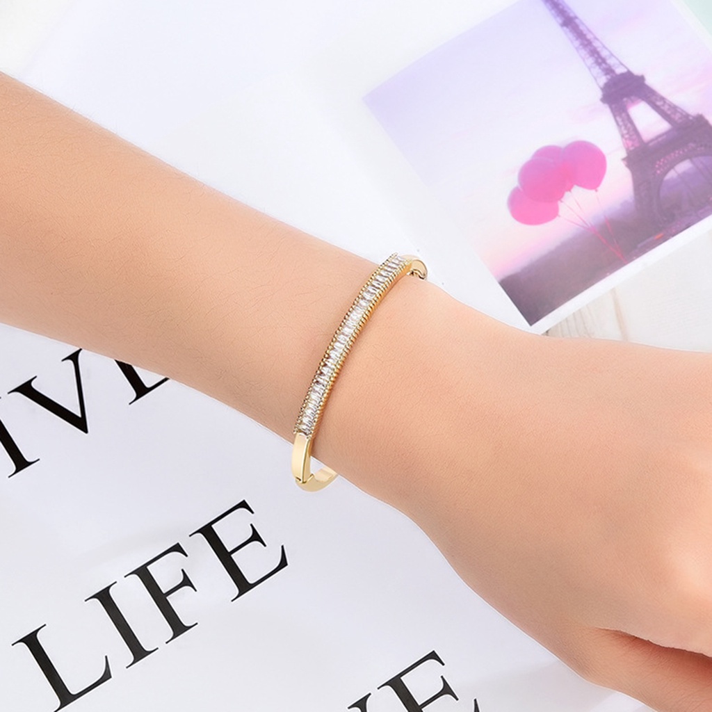 Hu Hu Hu Hu Hu Alat Bantu Pasang Kacamata♡ Gelang Bangle 1 Baris Hias Berlian Imitasi Untuk Wanita