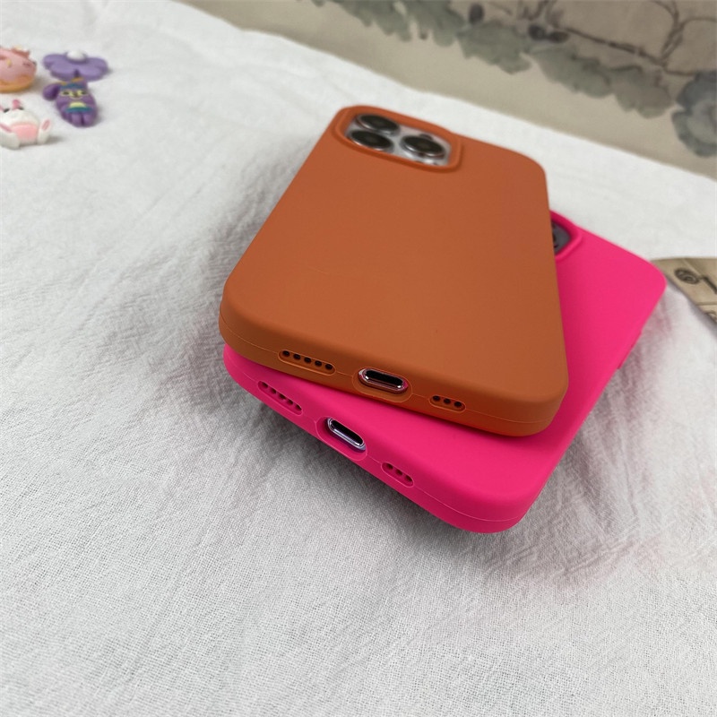 Soft Case Silikon Motif Buah Naga Warna Pink Apricot Oranye Untuk IPhone 11 12 13 Pro X XR XS Max 7 8 Plus