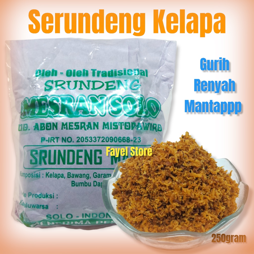 

Serundeng Kelapa Manis Srundeng Solo Mesran Makanan