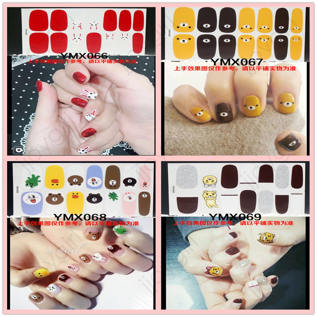 &lt;Jjoygirl&gt;YMX Nail Sticker Motif / Sticker Kuku / Stiker Kuku / Nail Stiker Glitter / Stripes Design