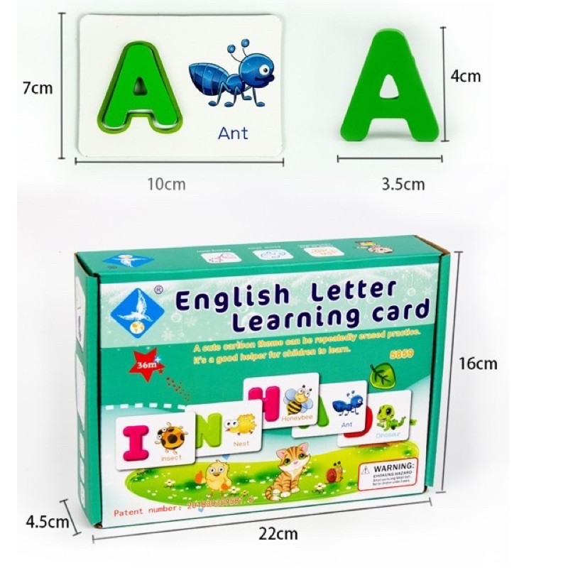 English letters wooden with wipe clean cards - mainan edukasi anak- kado anak - hadiah anak