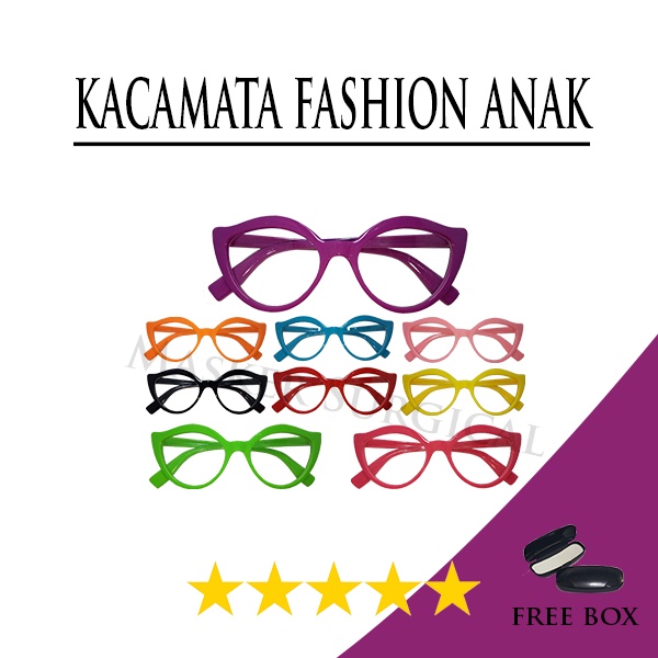 KACAMATA ANAK / Kacamata Cat eye Triangel Segitiga/KACAMATA ANAK FASHION CAT EYE FREEECASE