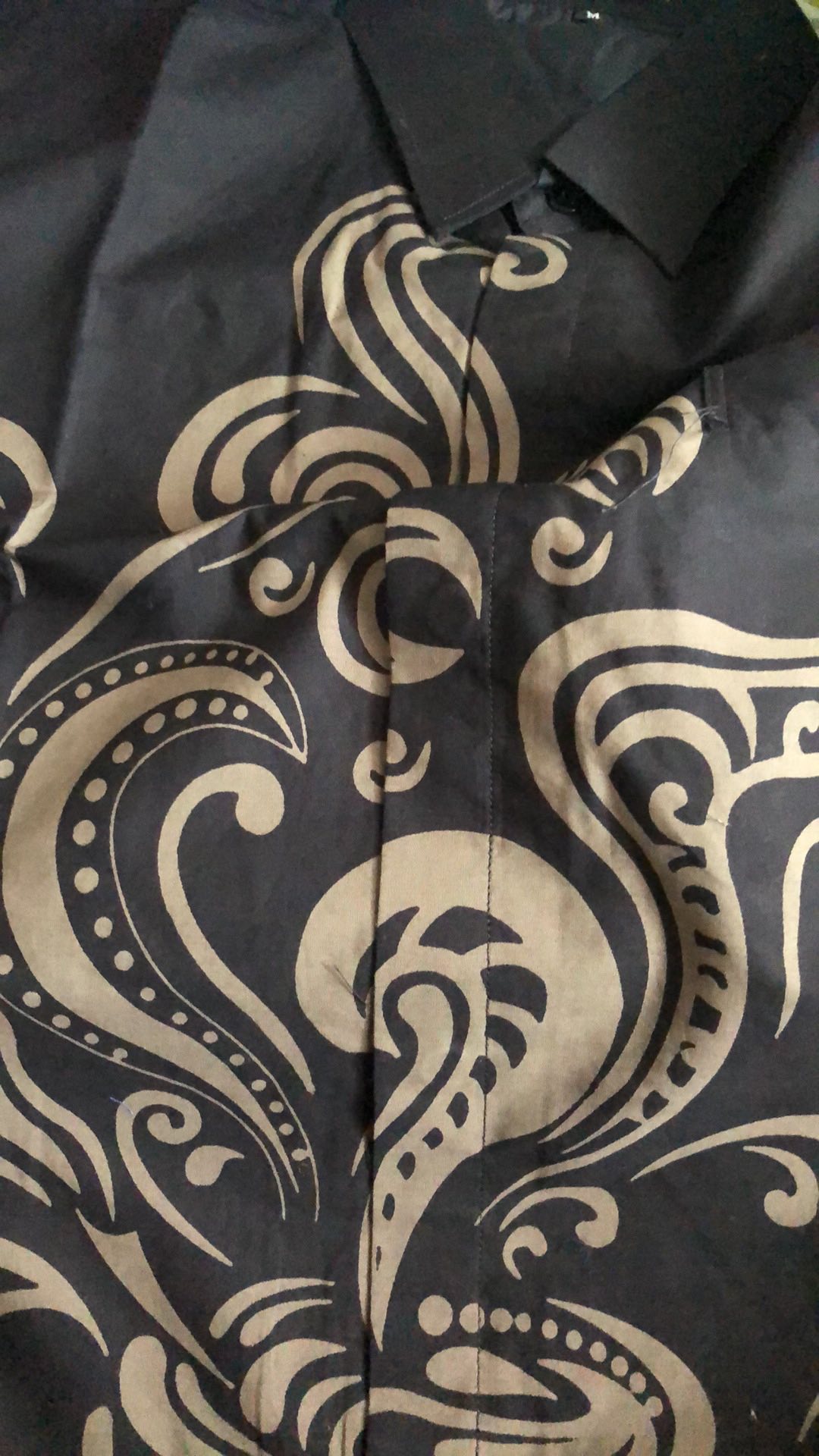 Kopi Hijau Kemeja Batik Pria Full Furing Bahan Katun Halus Primisima