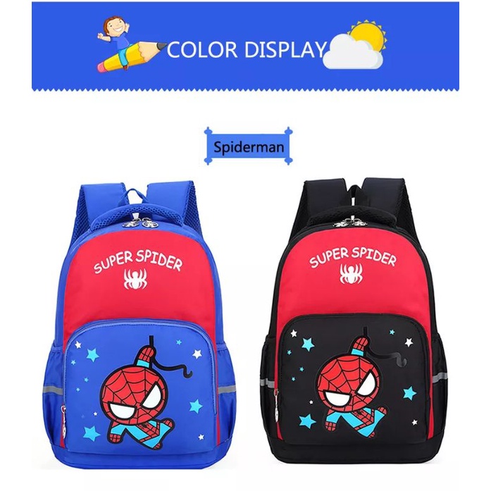 Rairaka.id / Super Spider - Tas Anak Sekolah Ransel Anak Laki-laki Sekolah SD TK MURAH