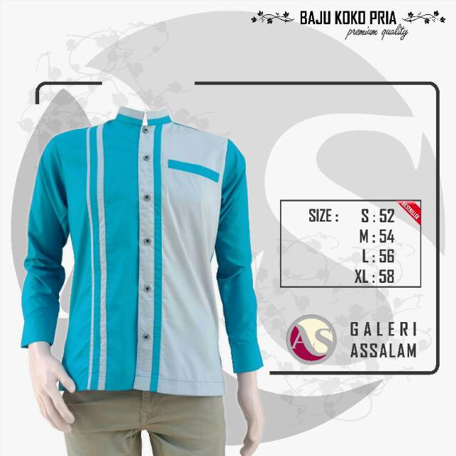 Baju koko Maqosidana kombinasi 2 warna toska silver Baju koko Maqosidana kombinasi 2 warna toska silver