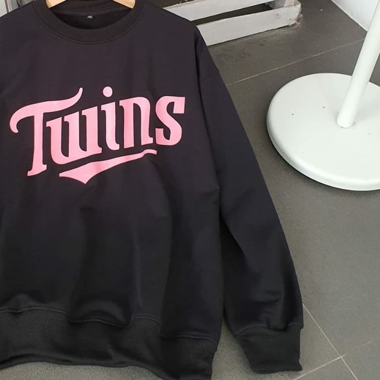 Twins Sweater Hitam XXL Sweatshirt Gaya Korean Style Terbaru